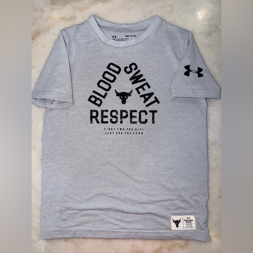 Under Armour Boys Gray Graphic Tee Dwayne Johnson Edition